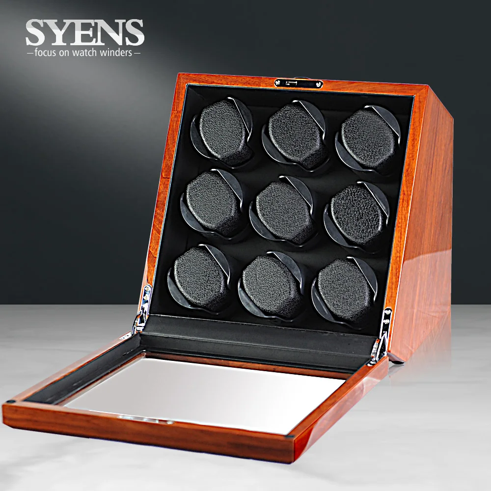 Роскошная коробка для намотки часов с твердым розовым деревом мотора Mabuchi