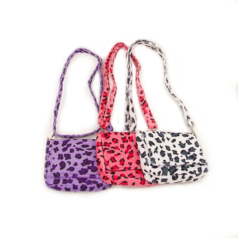 Retro One-shoulder Leopard Print Small Square Bag Autumn and Winter Fashion Cute Plush Pink Color |