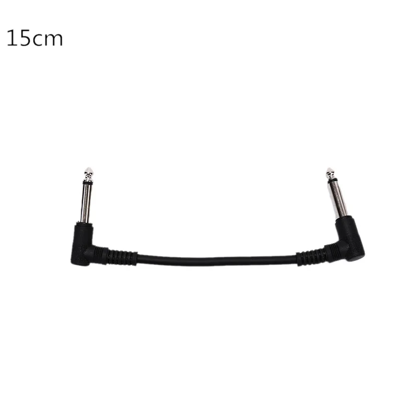 1 stück universal gitarre effekt pedal instrument patch kabel rechten winkel stecker 1520 cm schwarz kabel free global shipping