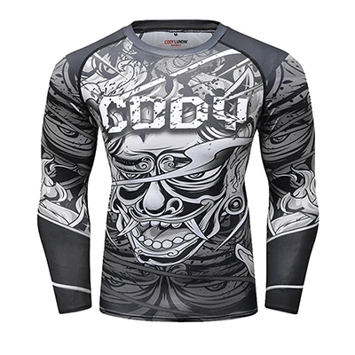 Mma Футболка мужская Рашгард джиу джитсу футболка с длинным рукавом Bjj GI Muay Thai футболки фитнес боксерские майки Рашгард Mma Clothig - Цвет: G