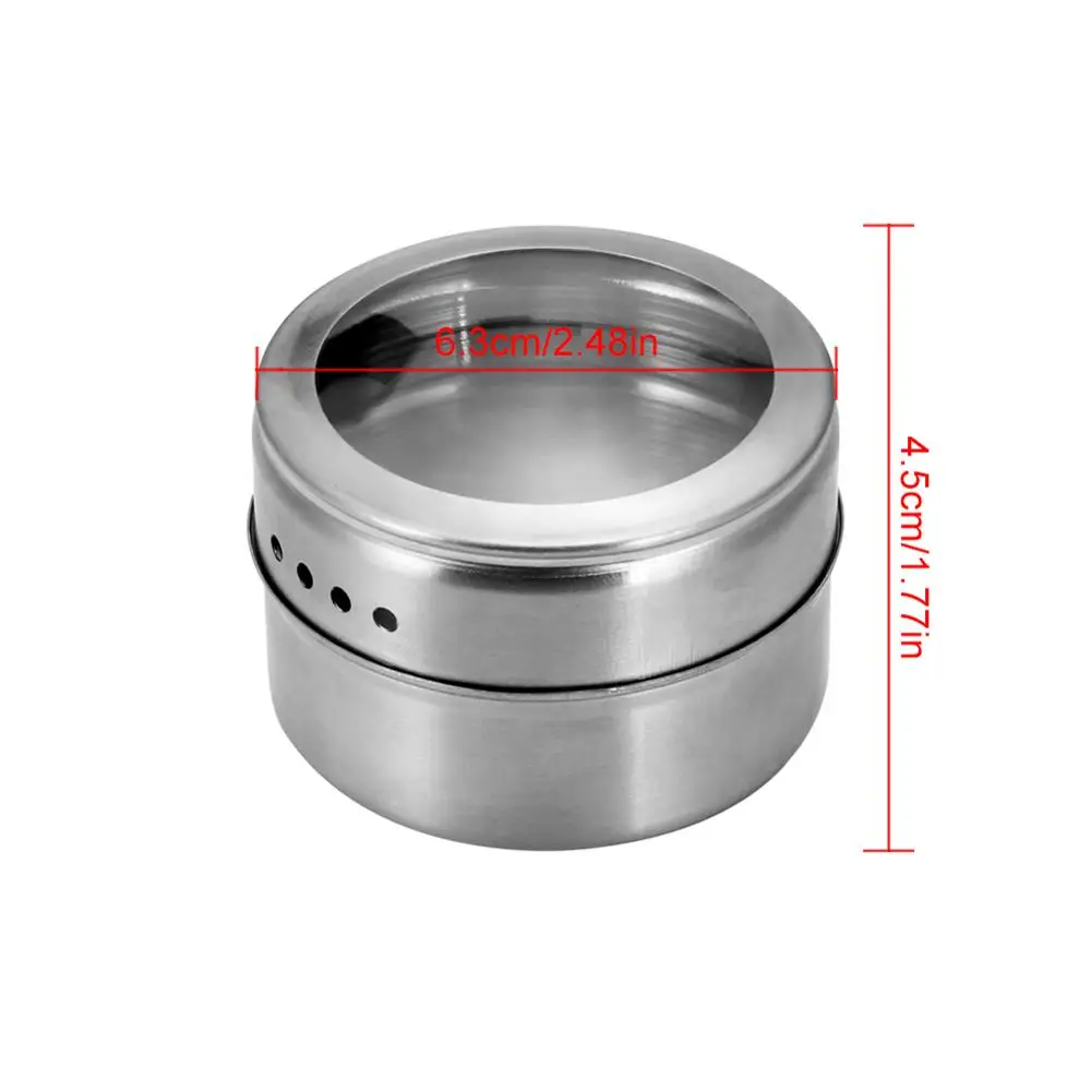 

Kitchen Container Stainless Steel Spice Bottles Two Outlets with Clear Window for Spice Herb Powder