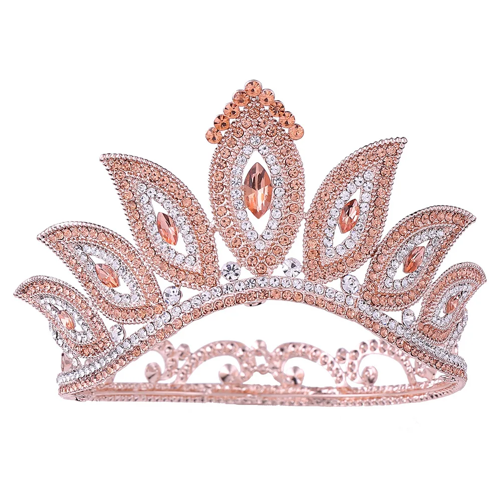 

Baroque Bridal Crown Tiara Wedding Jewelry Vintage Luxury Full Round Crown Women Hair Accessories Princess Dress Ornament