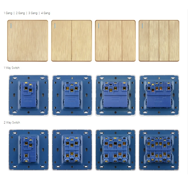 Женский кулисный выключатель универсальная розетка с USB Золотая пластиковая