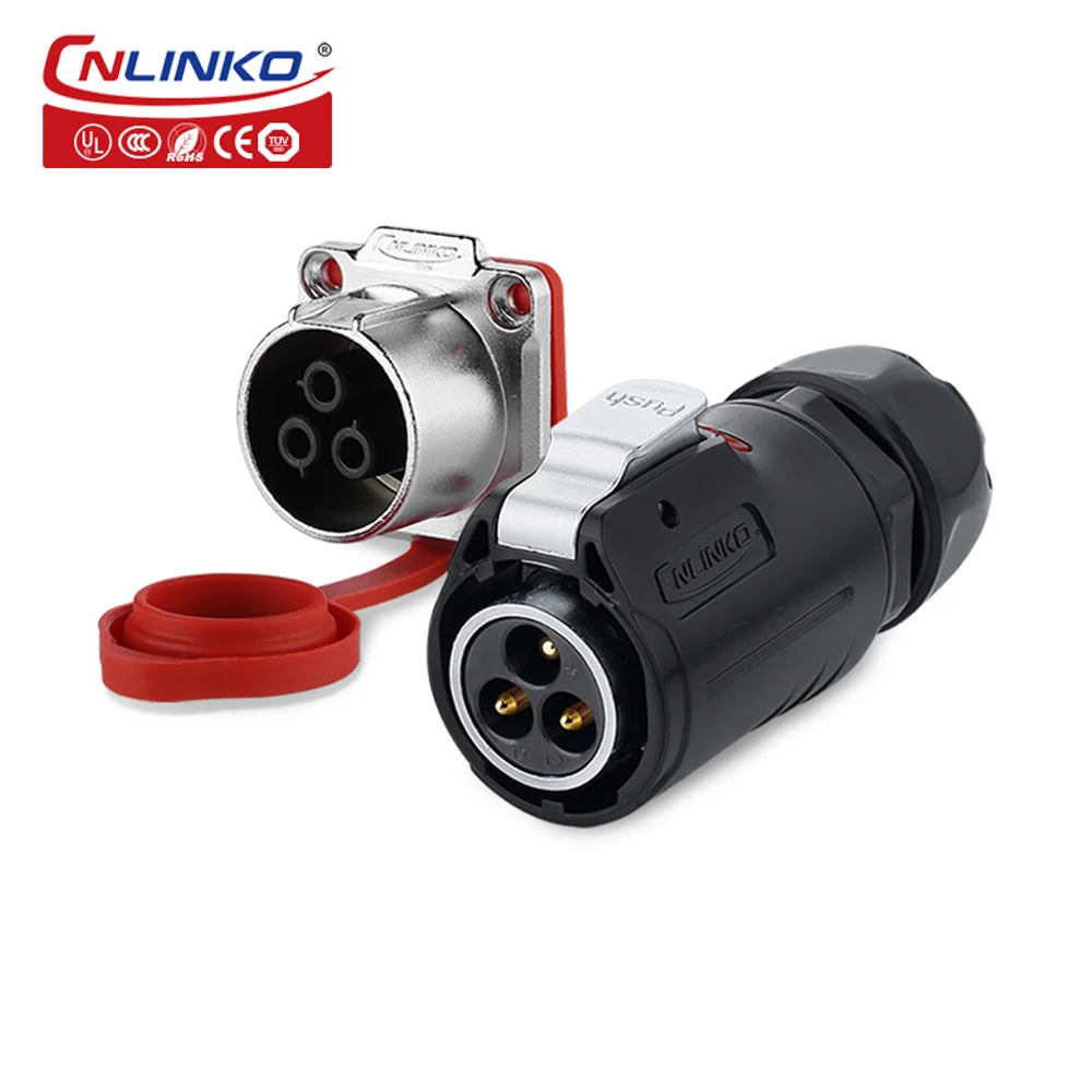 

Cnlinko M24 Power Signal Cable Waterproof Connector 3/4/10/12/19/24 Pin 5A 10A 25A Soldering Wire Plug and Socket