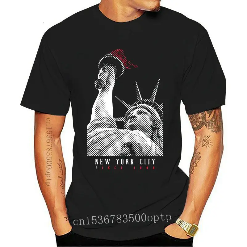 

Мужская футболка NYC «Статуя Свободы» с 1902 года, Повседневная футболка с круглым вырезом