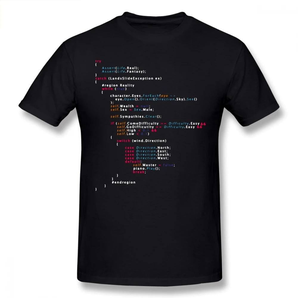 

Is This The Real Life Coding Programming Programmer Men T Shirt Hip Hop Kpop Oversize Cotton Short Sleeve Clothes For Men