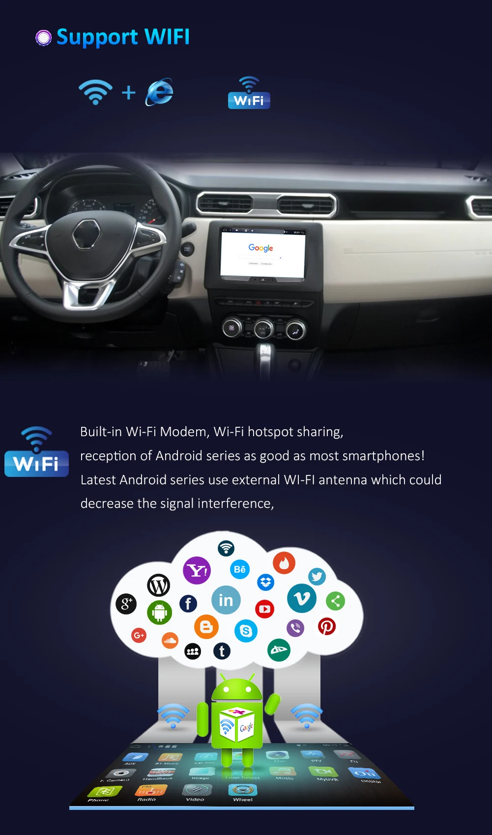 Автомобильная магнитола Android 9,0 Automotivo 1 Din для Dacia/Sandero/Duster/Captur/Lada/Xray 2/Logan 2 gps rom 32G