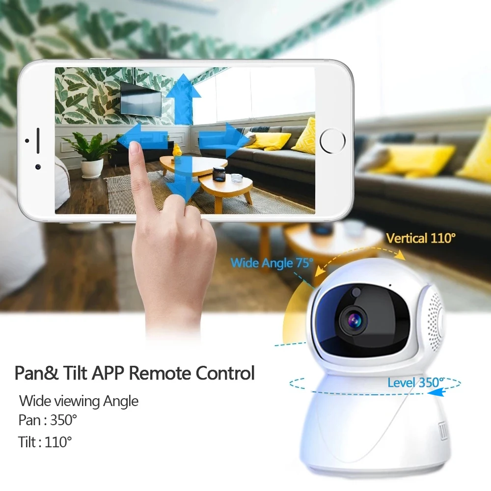 Ip-камера Wouwon 2 4G/5G Wi-Fi компактная комнатная камера видеонаблюдения HD 1080p