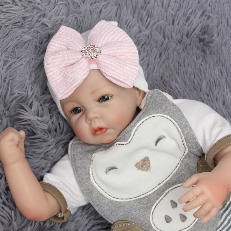 Newborn Baby Girl Boys Cute Striped Bowknot Hospital Hat Beanie Stretchy Cap With Shiny Diamonds hot | Детская одежда и обувь
