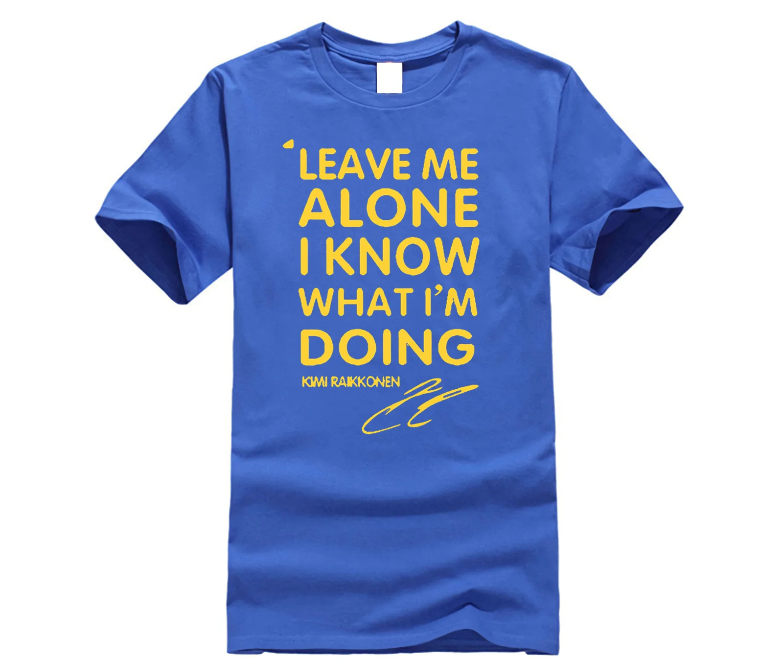 Летняя модная мужская футболка KIMI RAIKKONEN с надписью Leave Me Alone I Know в стиле хип-хоп