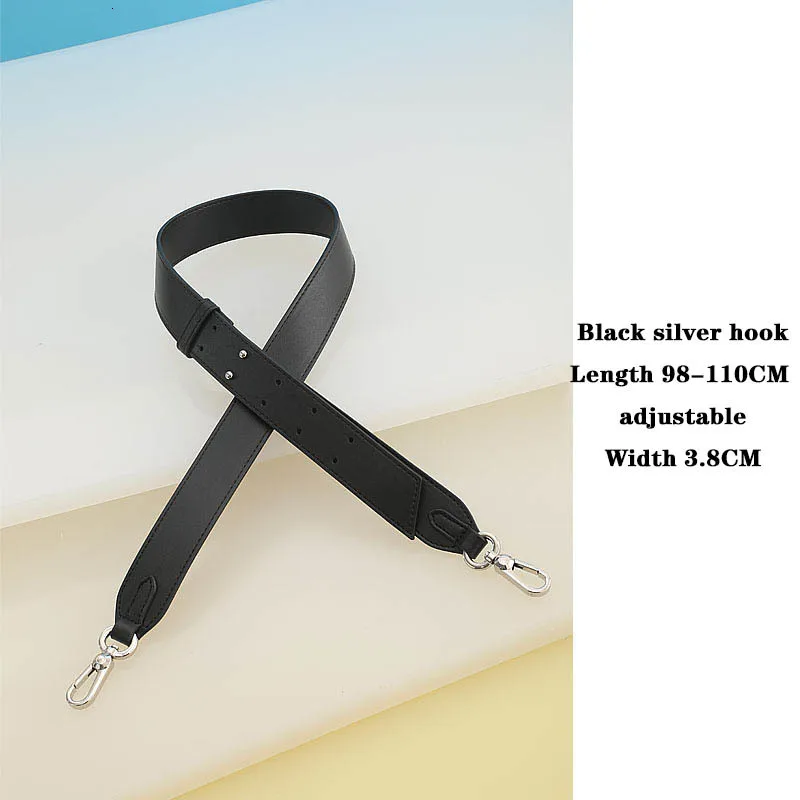Black silver hook Новая сумка из натуральной кожи подгоняемый ремешок женская сумка через плечо с аксессуарами женская сумка металлическая бретель с крючками роскошная ручка - Цвет: Black silver hook