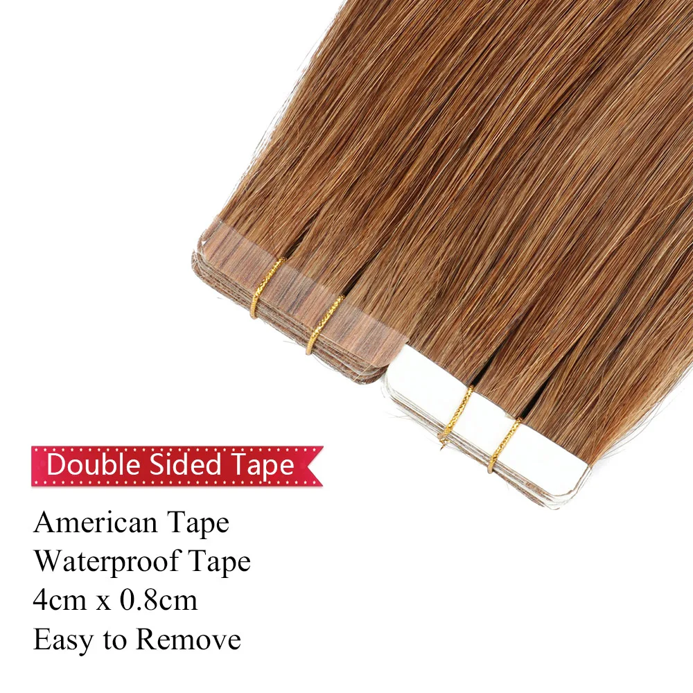 Лента в Пряди человеческих волос для наращивания из полиуритановой кожи