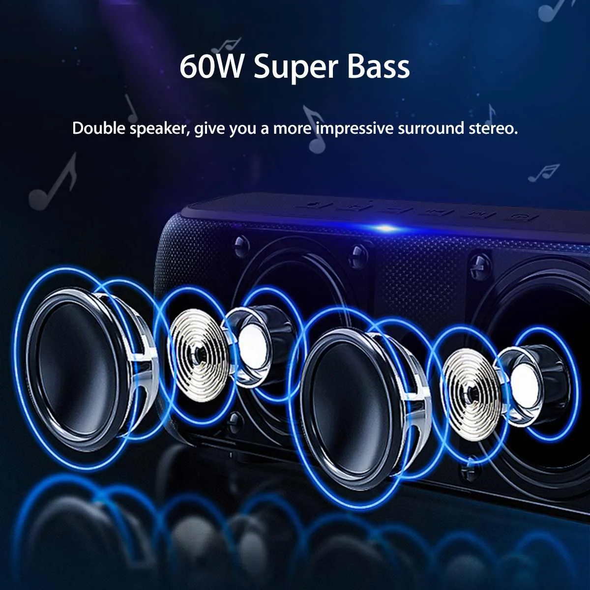 insma s600 60w wireless bluetooth speaker ipx5 waterproof tws 15h playing time voice assistant extra bass subwoofer speaker free global shipping