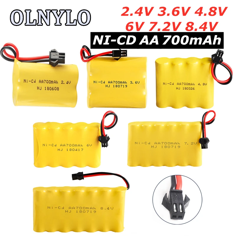 700mah 2 4 V/3 6 V/4 8 V/6V/7 V/8 V Ni-CD AA700mah аккумуляторная батарея для дистанционного