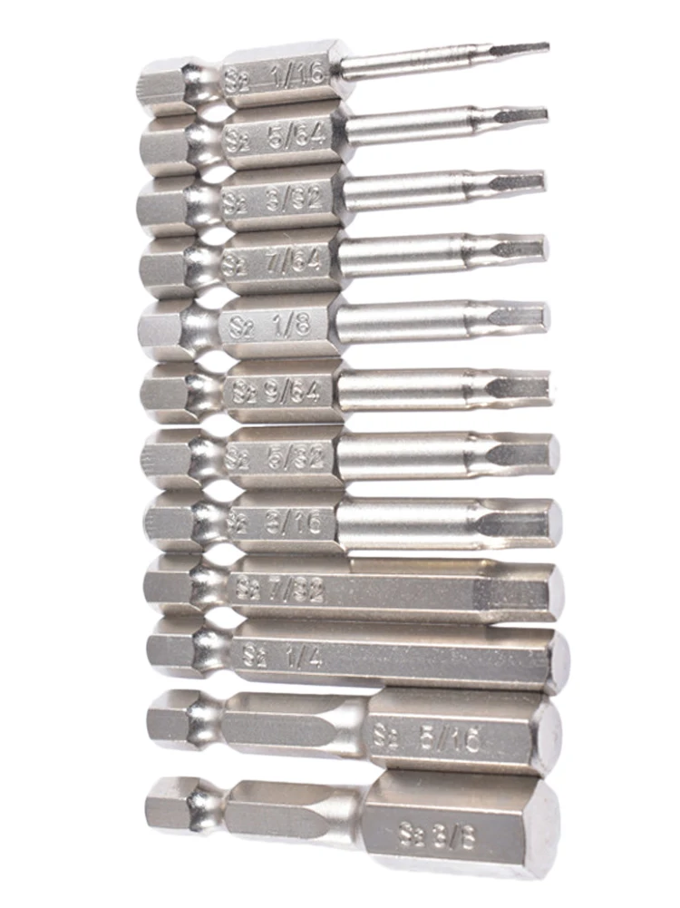 12 шт. 1/16-3/8 дюймов набор сверл с шестигранной головкой S2 стальной метрический