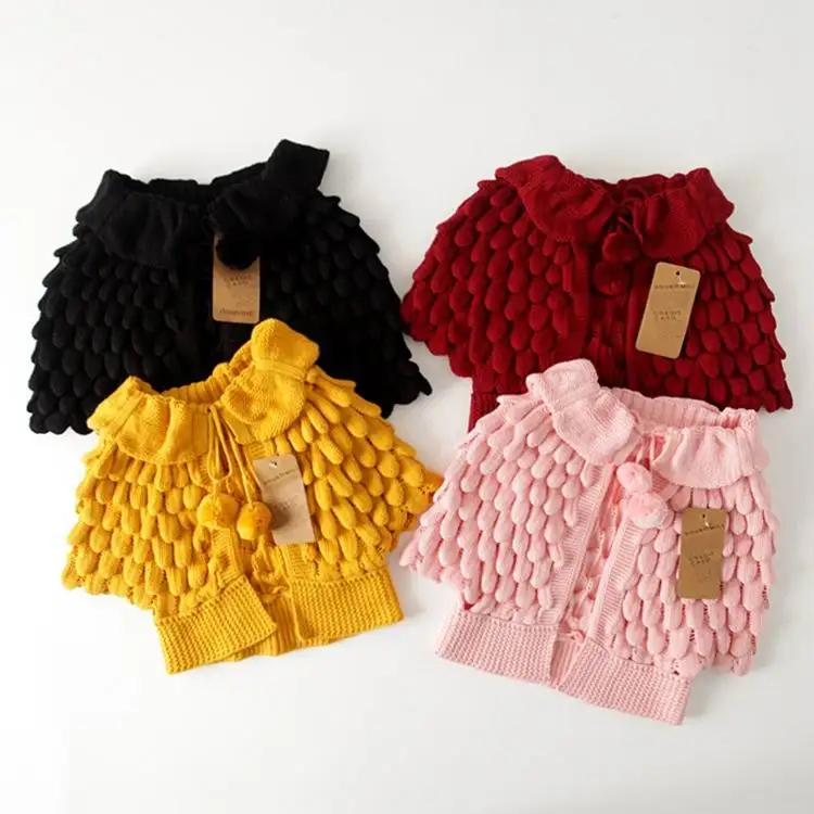 

Girl Cardigan Spring Autumn Knitting Wool Bat Sleeve Pineapple Sweater Kids Coat Baby Clothes 2-6Y E13404