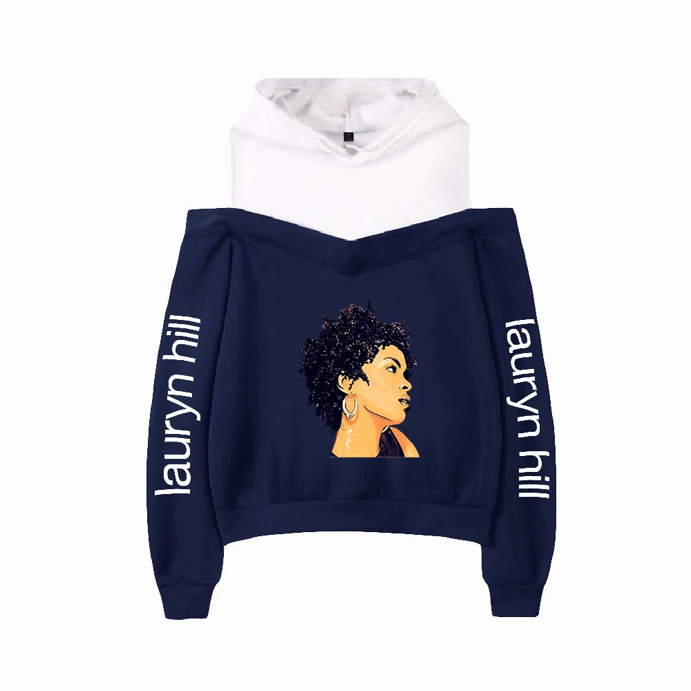 

Lauryn Hill Casual Cute Harajuku Women's Strapless hoodie Loose Pullovers Streetwear Sweatshirt Tops Hoody Oversized