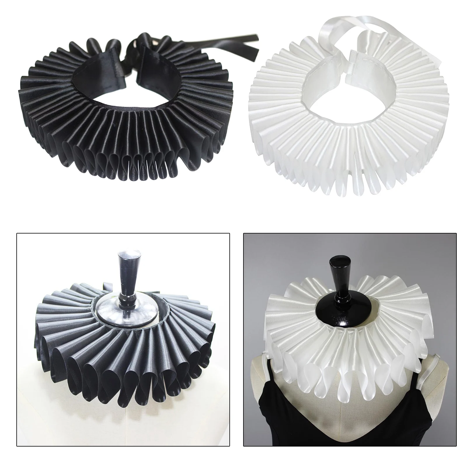 Атласный шарф в викторианском стиле с оборками |