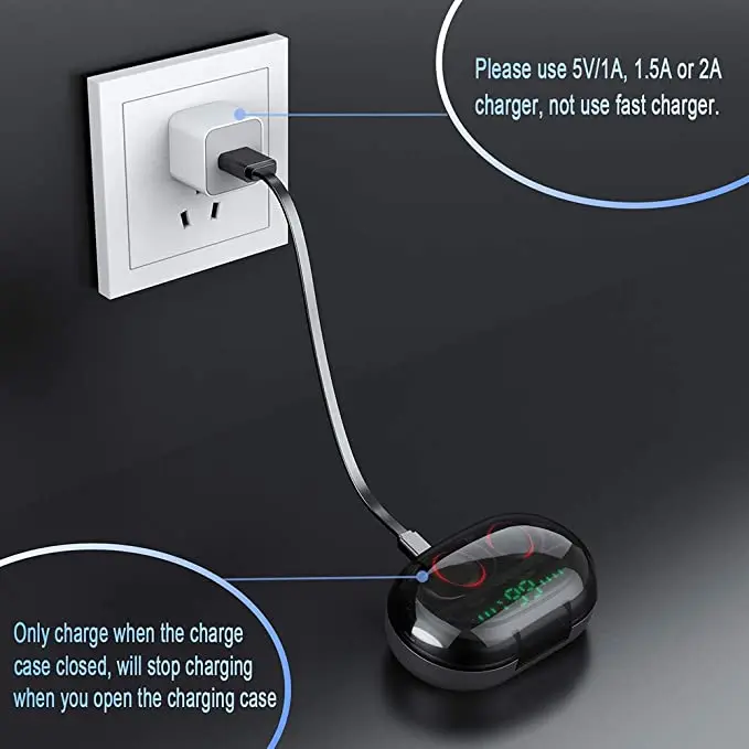 

FOOVDO Wireless Earbuds Bluetooth 5.0 Sport Earphones IPX8 Waterproof Earbuds in Ear Headset with Microphone 3D Stereo Sound