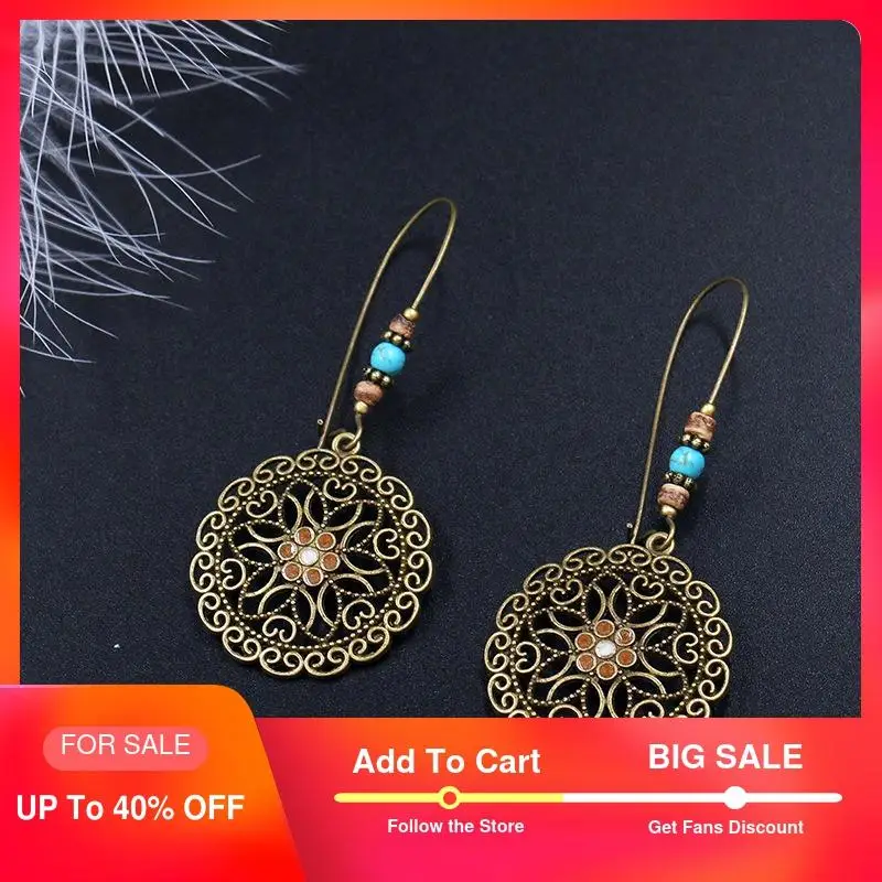 Новинка висячие серьги подвесные для женщин этнические бронзовые капли
