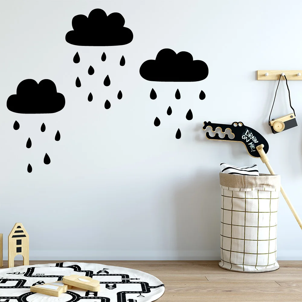 Виниловые наклейки на стену с изображением облаков дождя Настенный декор для