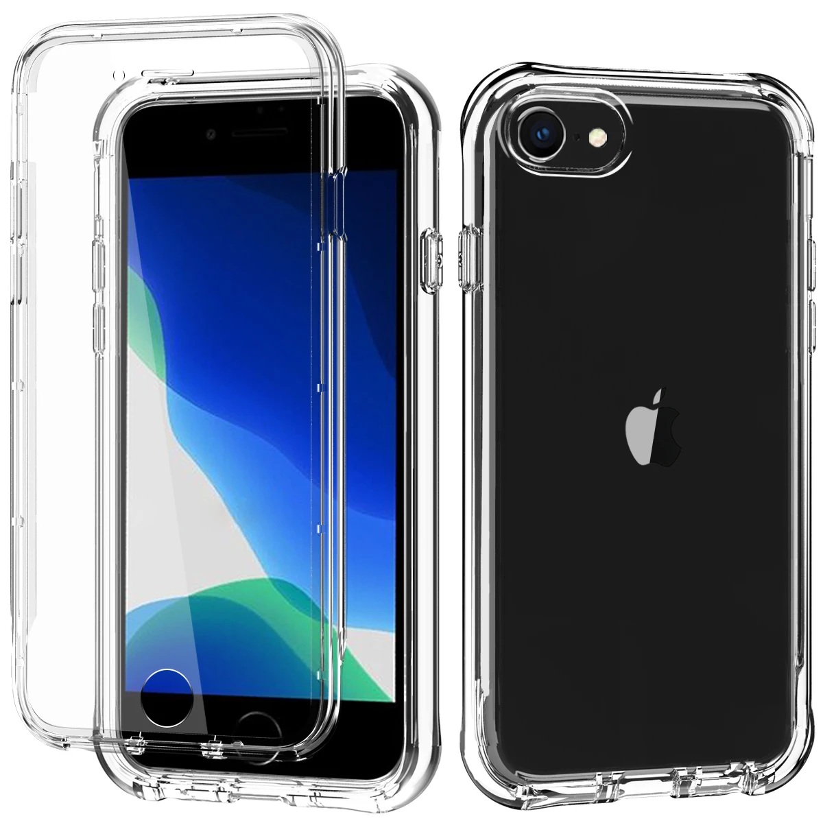 Чехол для iPhone SE 2020 чехол 7 8 встроенный защитный экран ударопрочный двухслойный