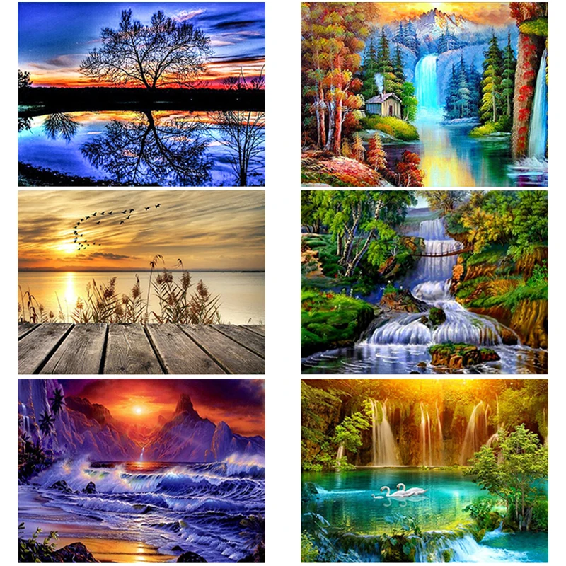 Алмазная 5D живопись сделай сам вышивка крестиком дом на ферме Круглая Мозаика с