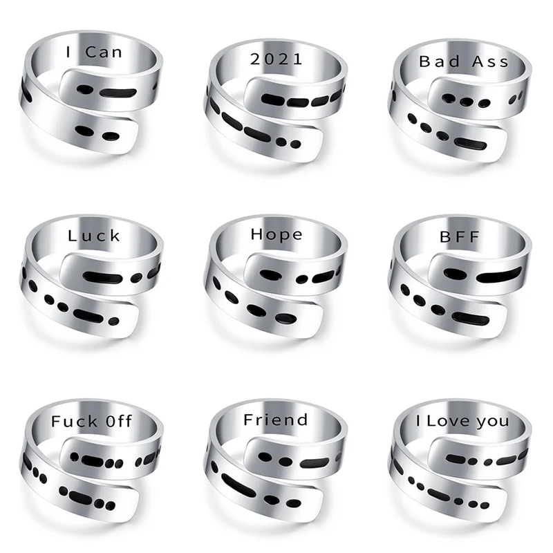 

Fashion New Moss Code Personality Morse Code Ring For Women Love Anniversary Gift Different Letter Ring Friendly Gift Jewelry