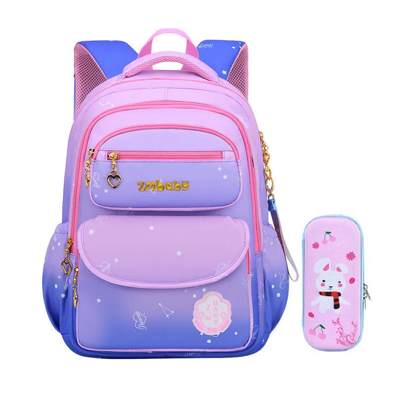 

Kids High Capacity Lightweight School Backpack New Girls Cute Princess School Bags Children Pink Waterproof Hard-Wearing Bookbag