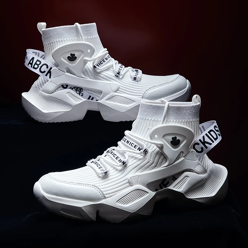 

New Trendy Mesh Men Sneakers Hip-hop Thick Sole Sport shoes Men Running shoes Road Walking Shoes Platform Retro Style Zapatillas