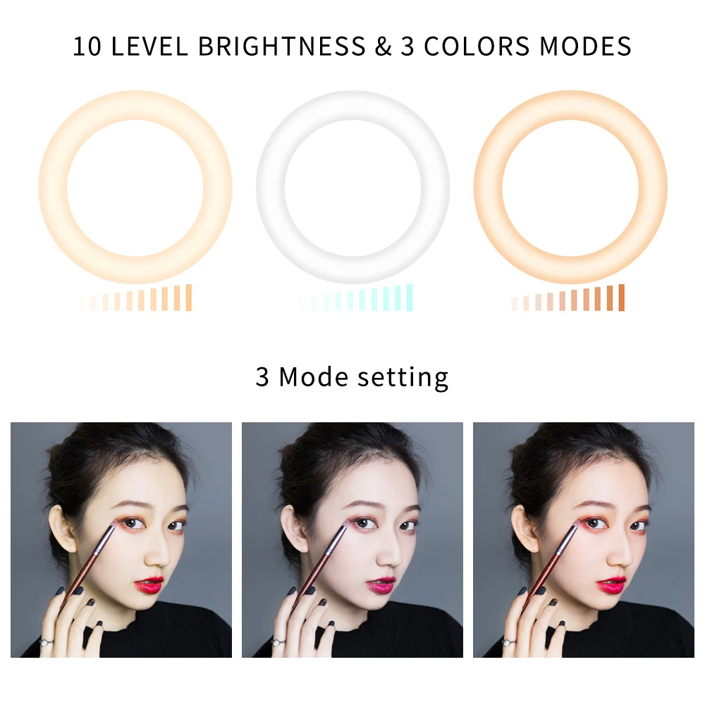 

Mobile Video phone live light Photography LED Selfie Ring Light 8inch Dimmable Camera Phone Ring Lamp 20cm With Table Tripods