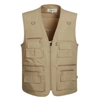 6 colors large size quick drying work vest mens fishing camping sleeveless jacket outdoor male waistcoats with many multi pocket
