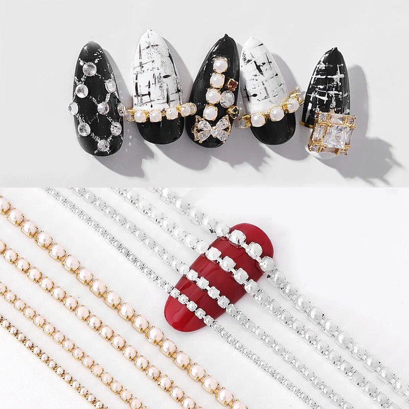 3D Подвески жемчуг для творчества украшения Стразы ногтей модные золотые