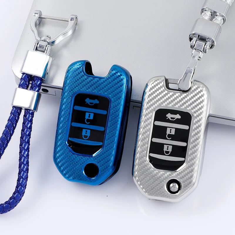 

TPU Car Flip Key Case Cover Bag Shell Fob Holder Keychain for Honda CRV Accord Civic Jazz Jade Fit HR-V Odyssey Pilot