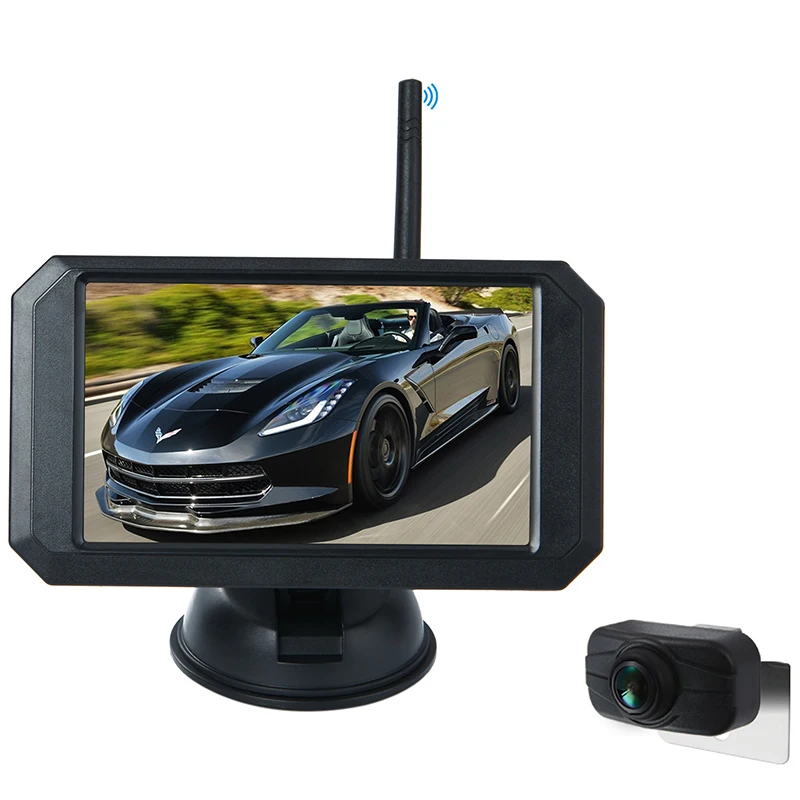 

5 inch 1080p wireless car monitor reversing rear view camera reversing automatic parking assist digital signal