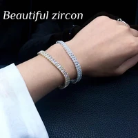 new fashion shiny copper zircon luxury jewelry bracelet exquisite crystal womens wedding party bracelet jewelry accessories who