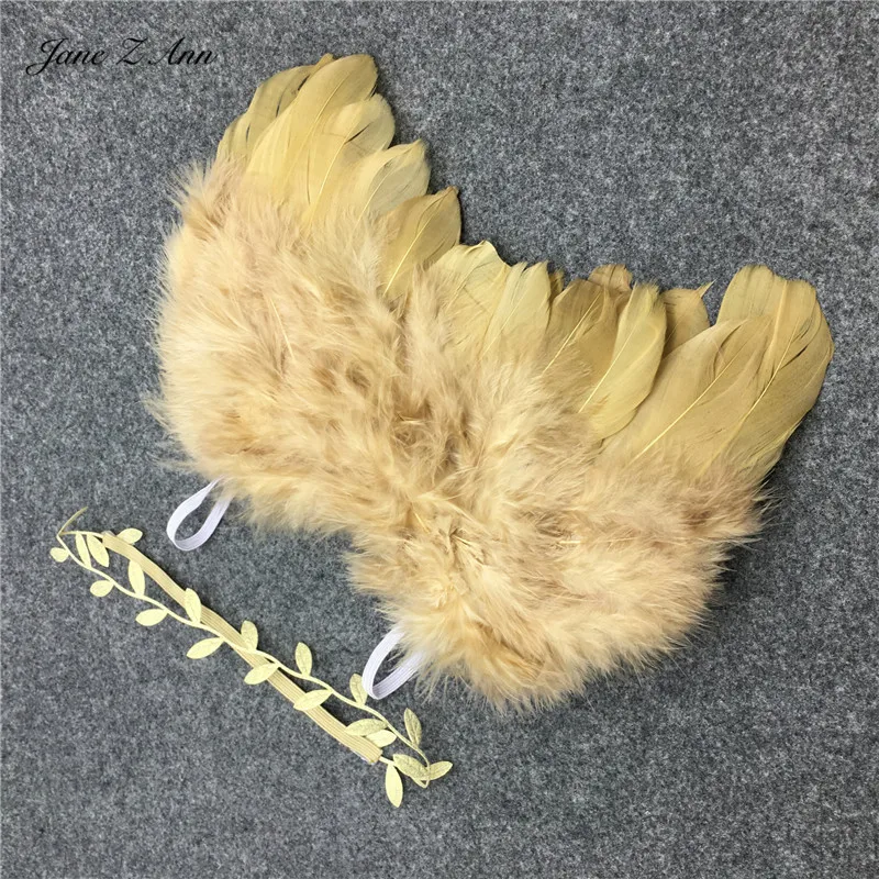 

Children photo suit newborn photo props infant Angel Feather costume leaf hair band+wings studio shooting accessories