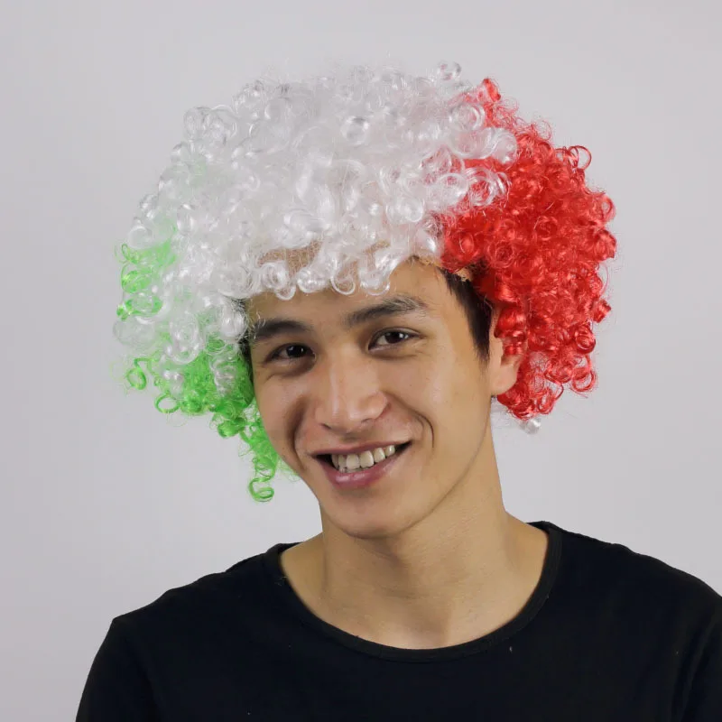 

National Flag Color Fans Party Wig Cheer for the European Cup World Cup Performance