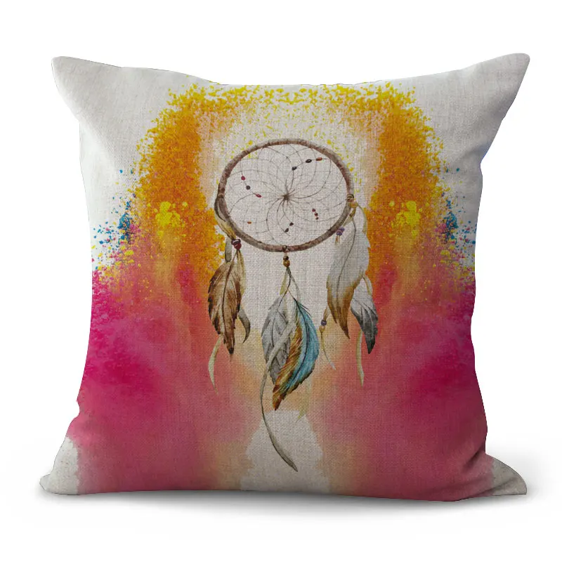 Красочные Ловец снов наволочка с принтом хлопковая и льняная Подушка Чехол окно