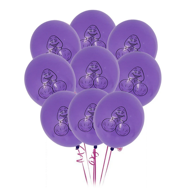 purple 10pcs 10 шт./партия, член пенис, Веселый мальчишник, вечерние воздушные шары, комплект, девичник вечерние украшения, новинка, невеста, принадлежности для вечеринки-девичника - Color: purple 10pcs