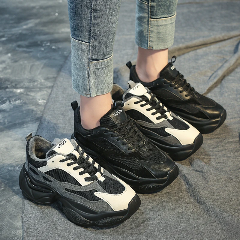 Модные кроссовки для женщин обувь из вулканизированной кожи смешанные цвета