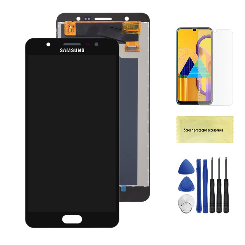 Black 5,7 '' ЖК-дисплей для samsung J7 MAX дисплей сенсорный дигитайзер сборка Repalcement для samsung G615 G615F G615FU G615F/DS lcd - Цвет: Black