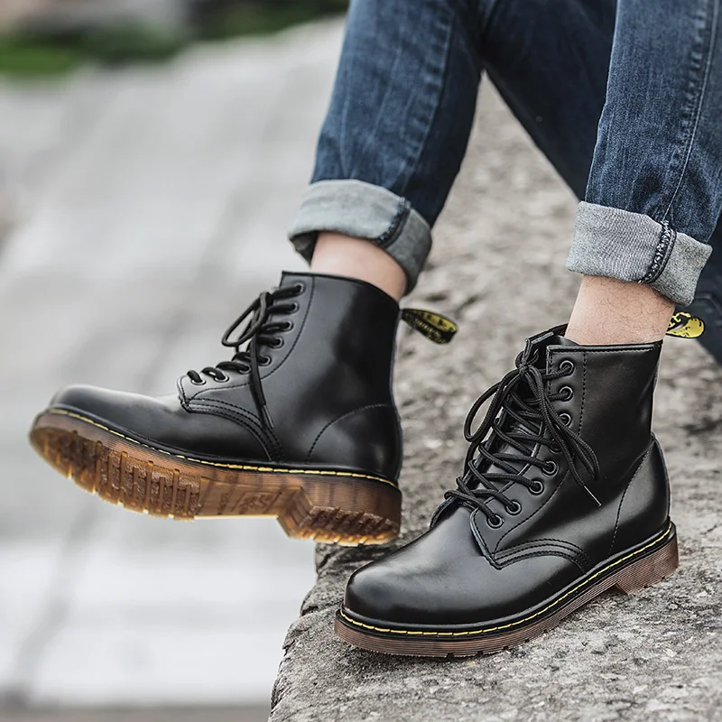 

Couple Boots Autumn And Winter High Tube Motorcycle Boots Men's Plus Velvet Snow Outdoor Martin Boots