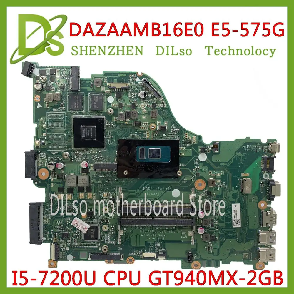 KEFU E5 575G материнская плата для Acer Aspire 575 574 F5 573 I5 7200U CPU DAZAAMB16E0 тест Оригинал