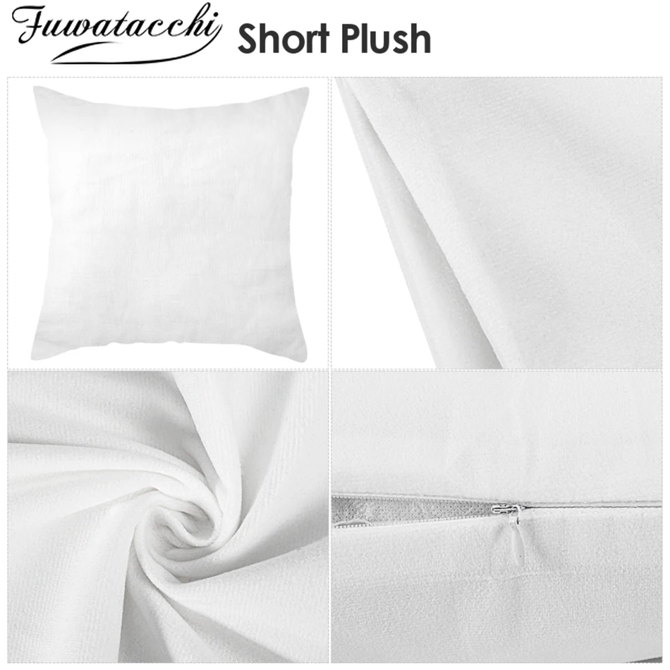 

Fuwatacchi Merry Christmas Witer Cushion Cover Short Plush Pillow Case for Home Sofa Snowflake Throw Pillowcase Sofa Cushion