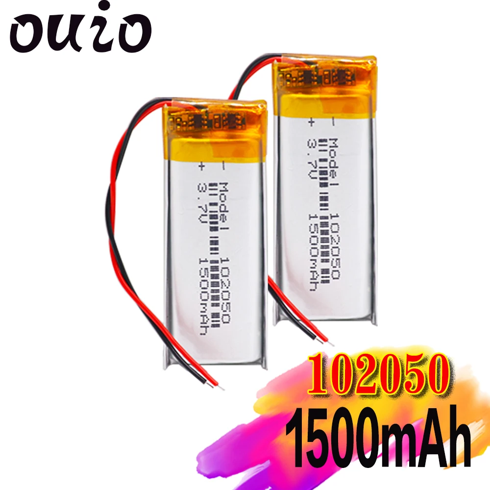 1/2/4x Перезаряжаемые 3 7 V 1500mAh литий полимерный Батарея 102050 аккумулятор с печатной