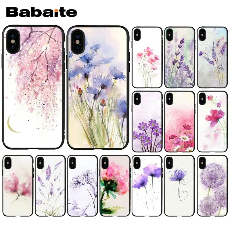 Чехол для телефона Babaite с акварелью цветком одуванчиком лотосом лавандой Apple iPhone 8