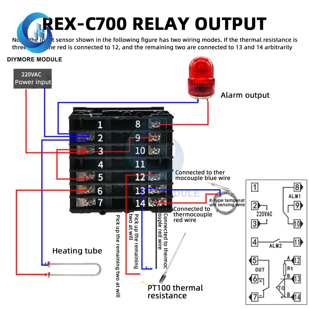 Умный регулятор температуры цифровой PID REX термопара SSR + SSR40DA 40 А Φ 220 В |