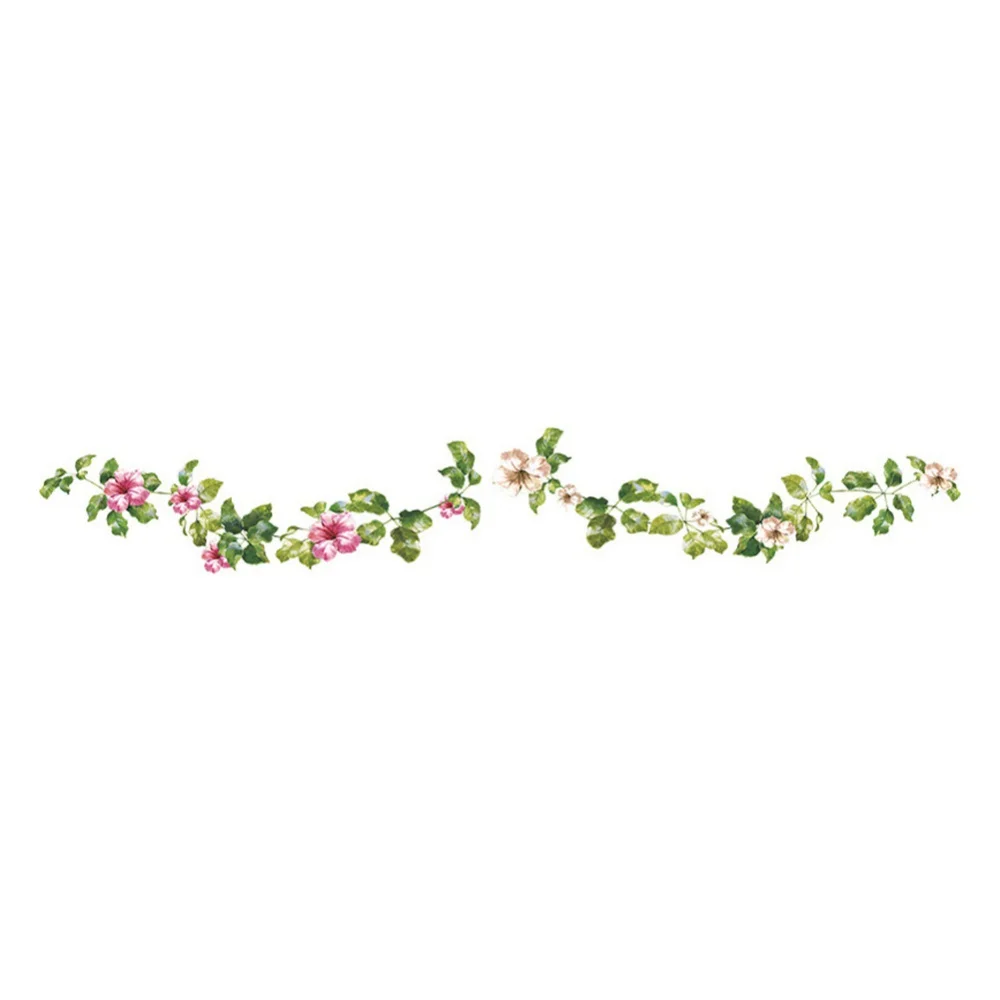 

Green Leaf Flower Rattan Bedroom Porch Home Wall Landscaping Decoration Wall Stickers Self-Adhesive Paper