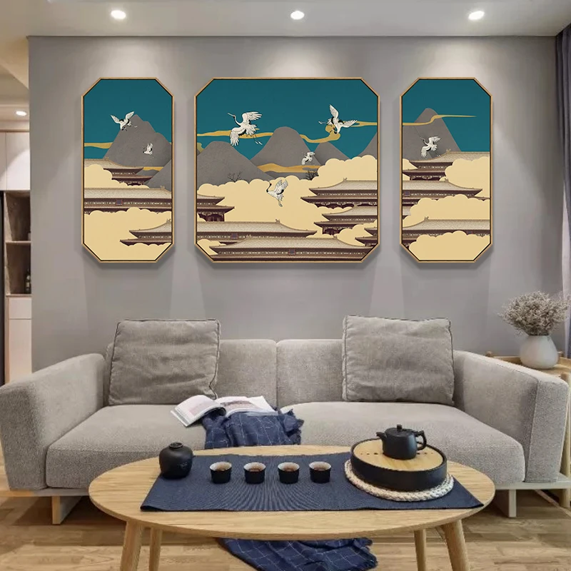 

Palace Flower Decorative Painting Poster Chinese Landscape Wall Art Canvas Picture Print For Study Living Room Home Office Decor